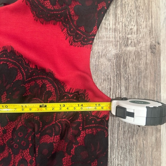 AUW NWT Black Red Mini Dress Unconventional Lace Sz S Whimsigoth Fairy Dark Goth - Picture 3 of 8